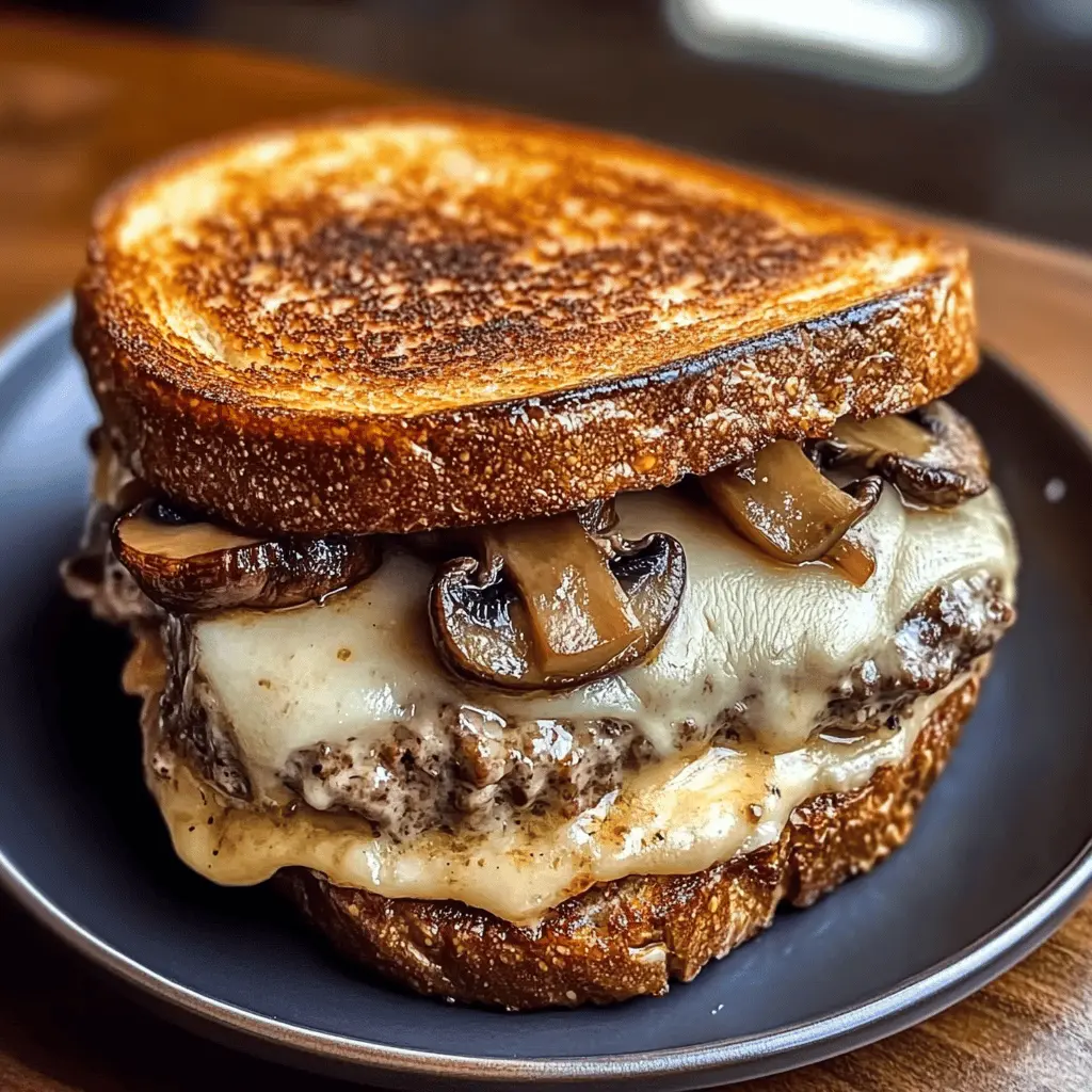 This Mushroom Swiss Patty Melt is the ultimate comfort food! Juicy beef patties are topped with sautéed mushrooms and melty Swiss cheese, all nestled between toasted, buttery bread. Perfect for lunch or dinner, this recipe is sure to be a hit with family and friends. Save this delicious patty melt for your next meal and enjoy a cozy night in!